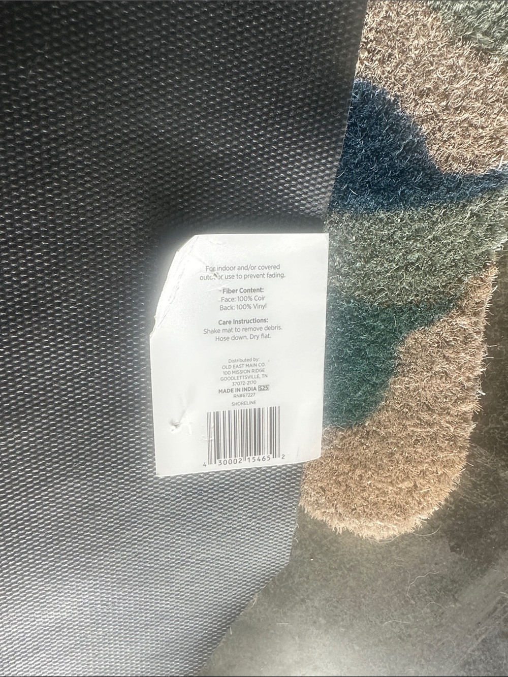 Waves Multicolor door mat - Blue & Teal Tones - Picture 2 of 3